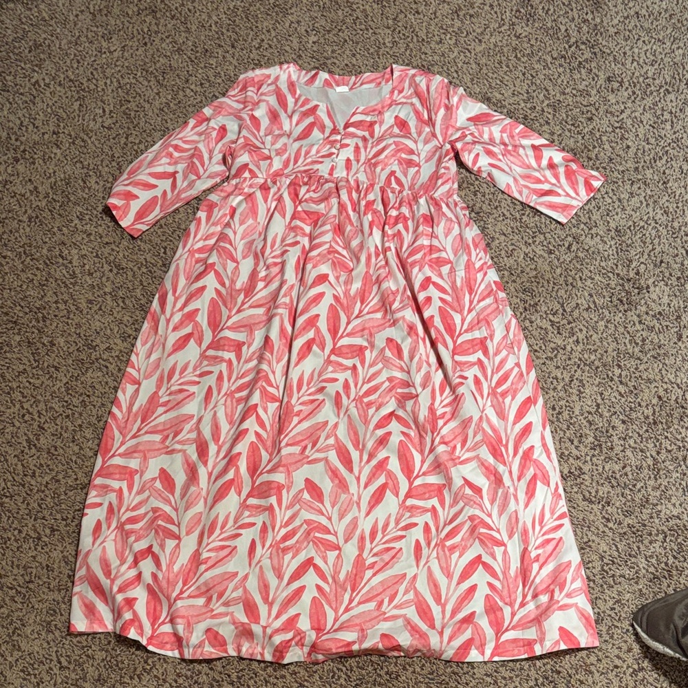 Pink and White Dress